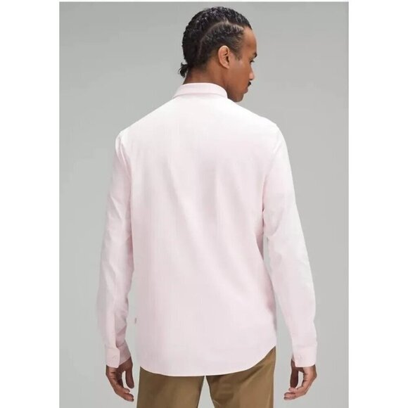 NWT Mens Lululemon Pink Button Down Oxford Shirt Stretch Size L $118 Long Sleeve - Picture 3 of 5